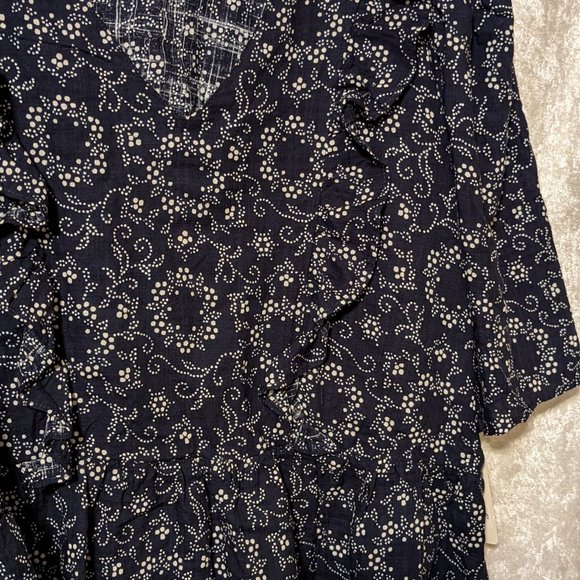 ANA Peplum V Neck Ruffle Top XL - Picture 4 of 14